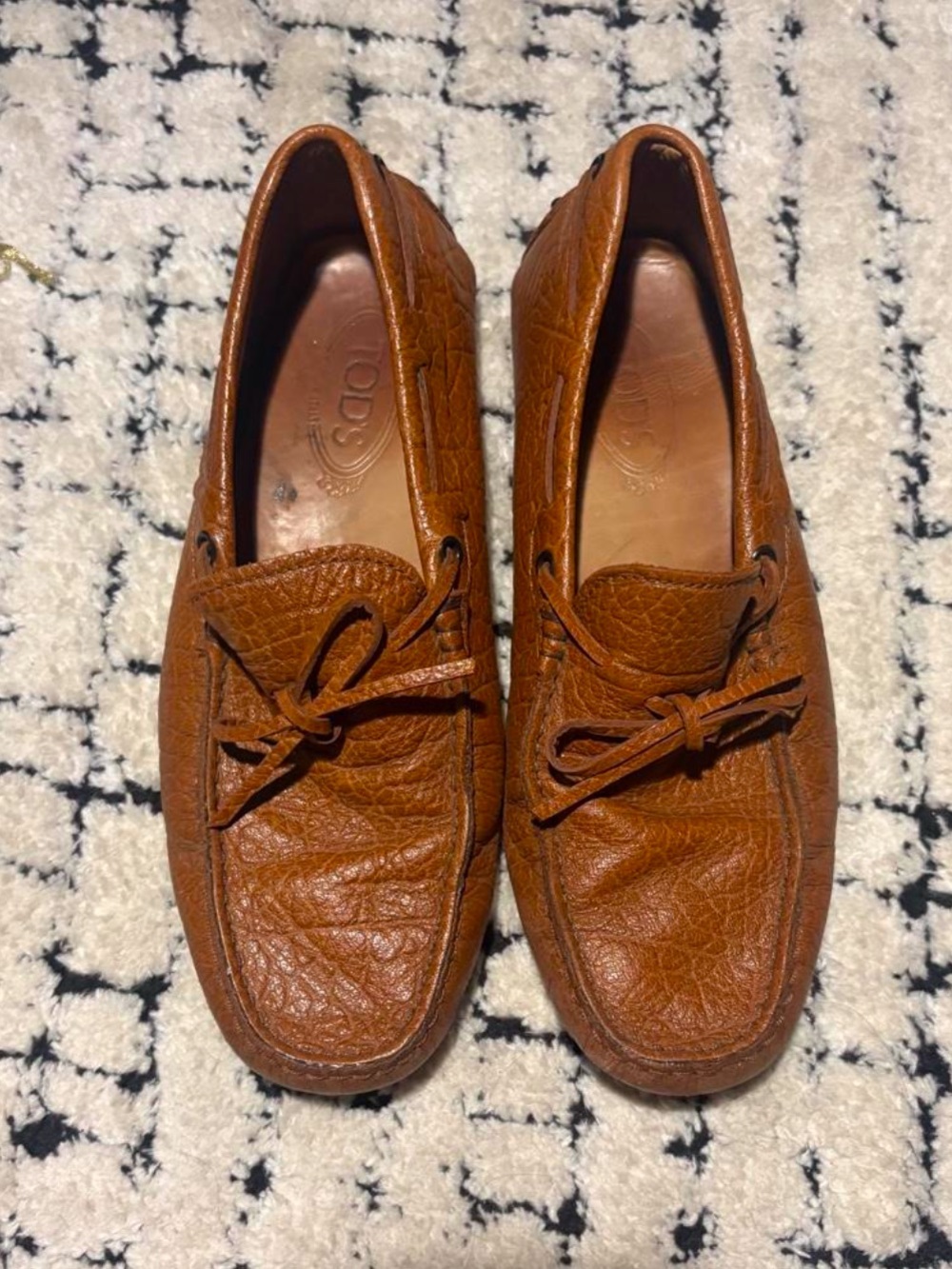 Tod’s Gommino Cognac Pebbled Leather Driving Loafers - US Men’s 8